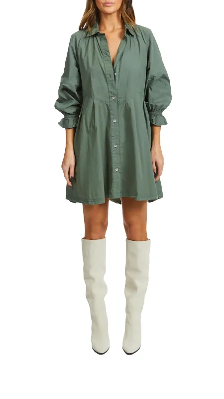 Huge Savings Hannah Poplin Mini Dress In Army