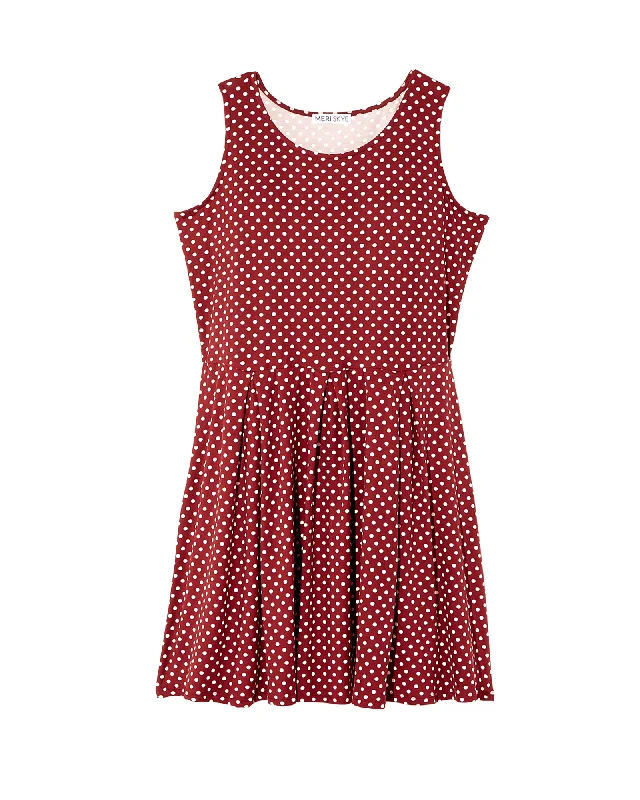 Savings Spectacular Aurora Sleeveless Fit and Flare Dress | Burgundy / Ivory