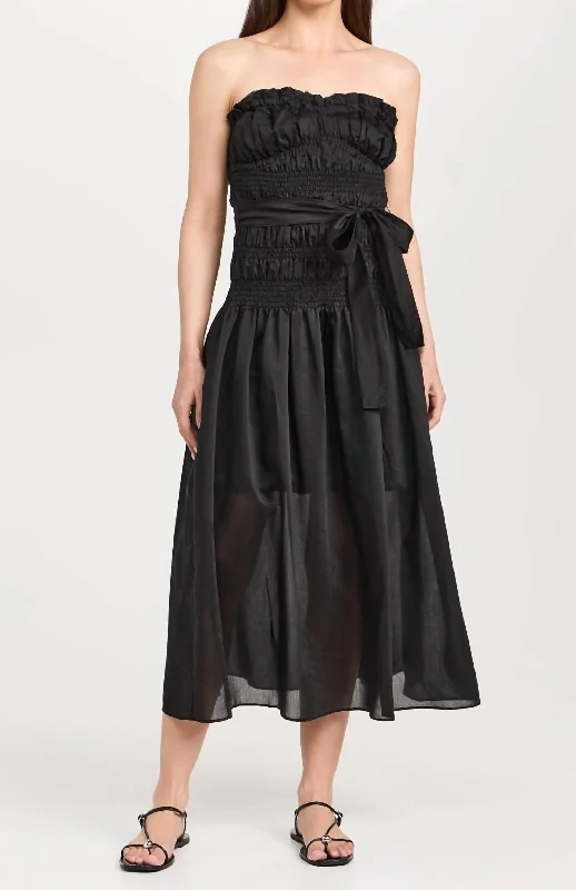 Price Rollback Strapless Maxi Dress In Black