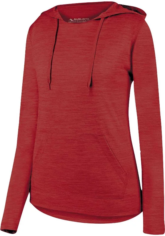 Clearance Event Augusta 2907 Ladies Shadow Tonal Heather Hoody - Red