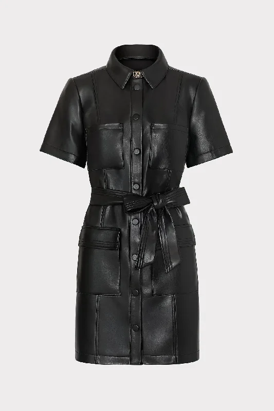 Overstock Haven Vegan Leather Mini Dress