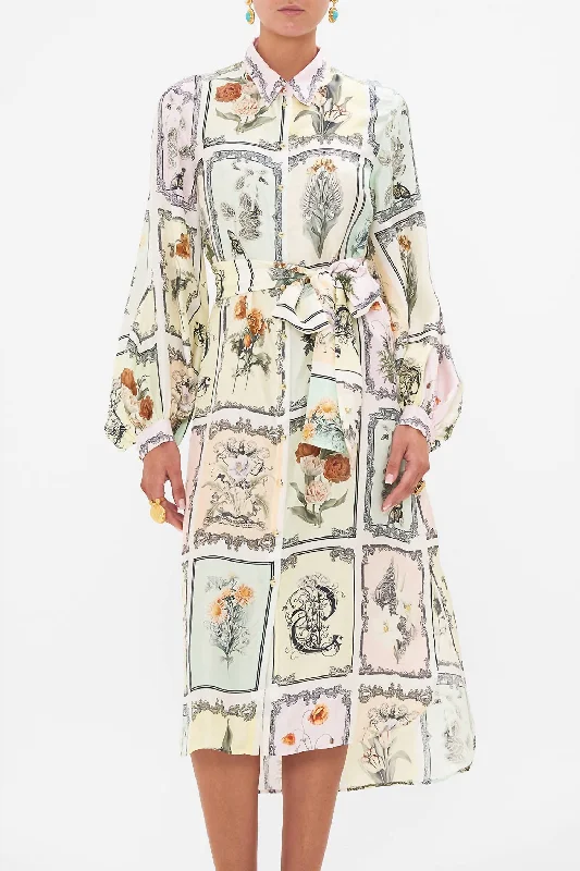 Online Exclusive High Low Midi Shirt Dress In Long Live Letterpress