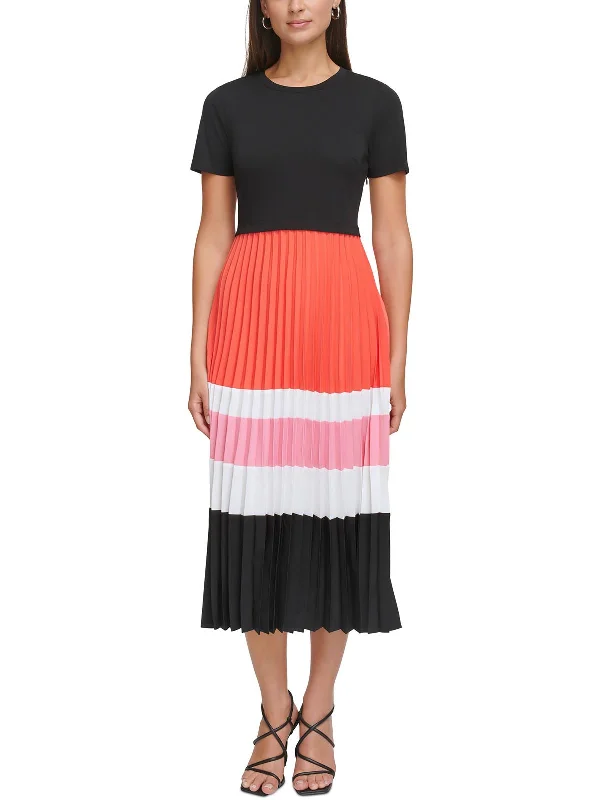 Last Chance Womens Colorblock Work day wear Midi Dress
