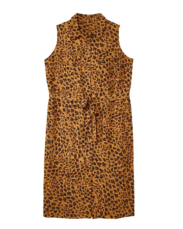 Sneak Peek Sale Hilliard Collared Midi Dress | Black / Brown