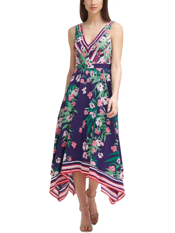 Midnight Madness Plus   Womens Floral Print Summer Maxi Dress