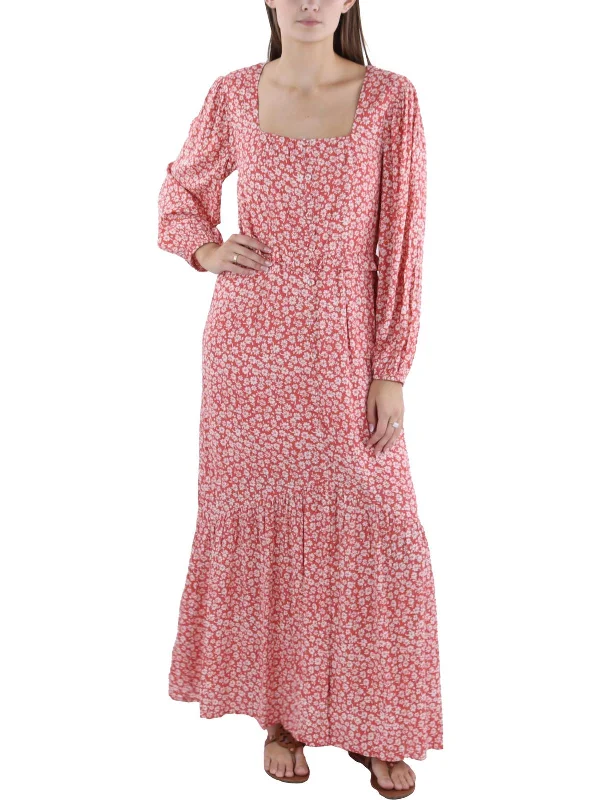 Get It Before It’s Gone Womens Floral Print Tea Length Maxi Dress