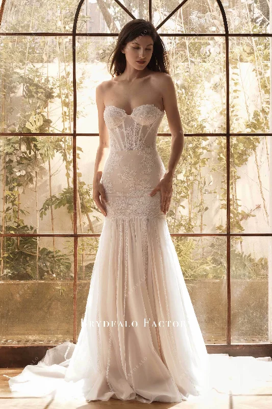 Price Drop Alert Quality Bohemian Lace Tassel Mermaid Wedding Dress