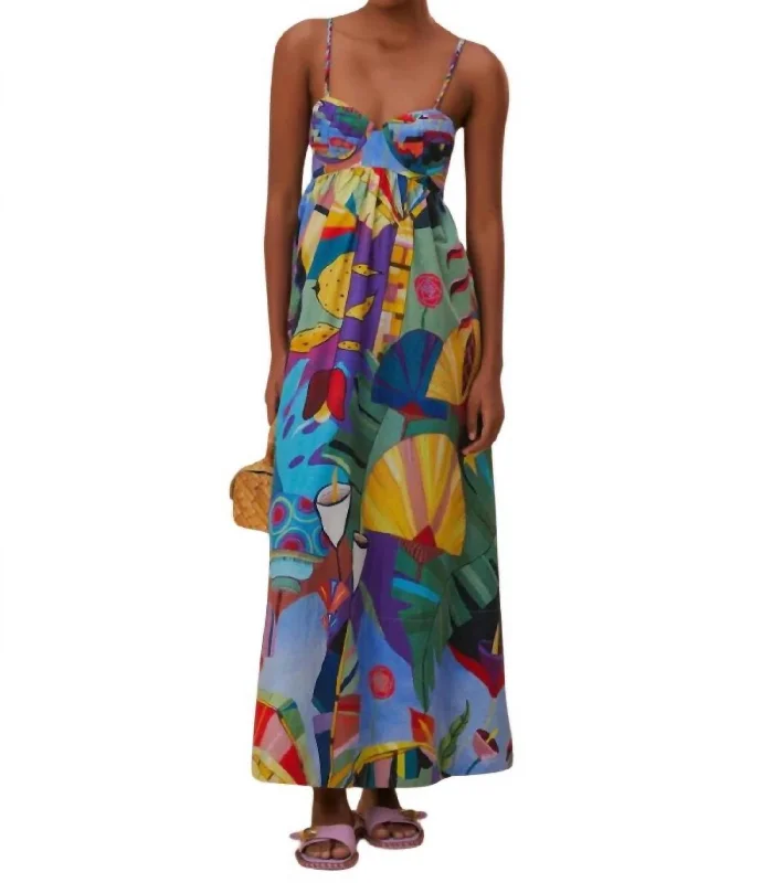 Special Savings Sleeveless Maxi Dress In Tropical Scenario
