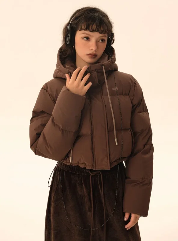 Seasonal Clearance Cotton Cropped Hoodie Jacket